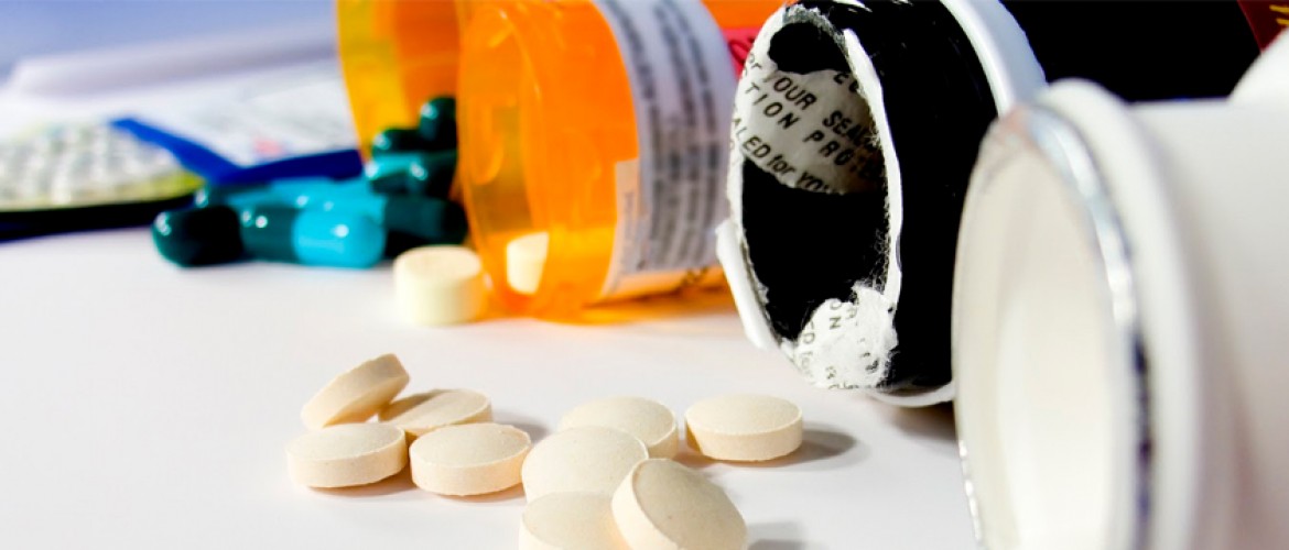 Closeup shot of the medicines on the table