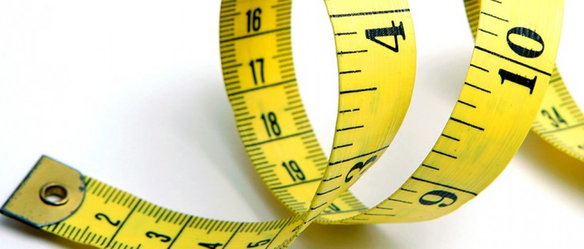 Closeup shot of the measuring tape