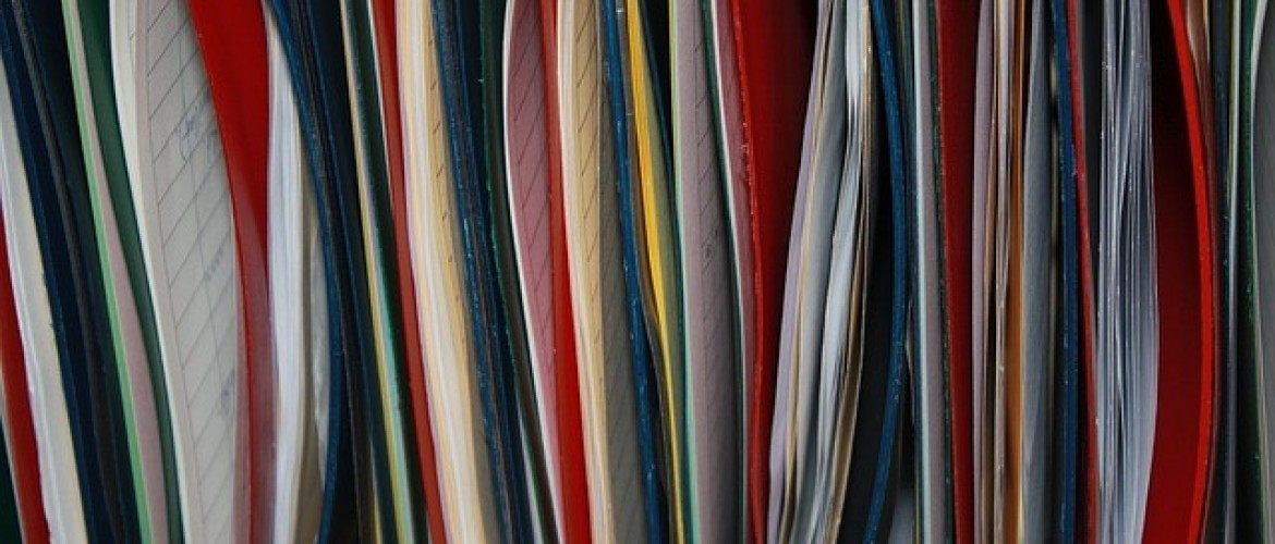 Closeup shot of files with documents