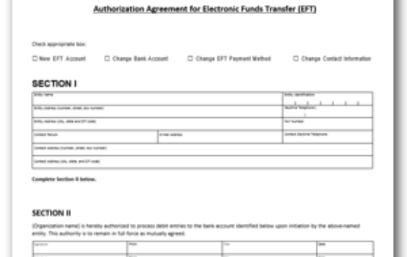 Electronic Funds Transfer (EFT) Form