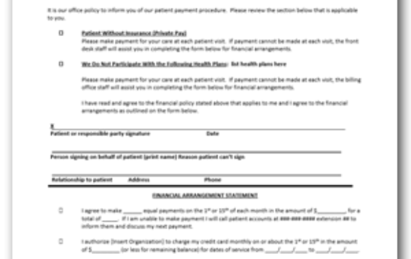 Financial Policy Form