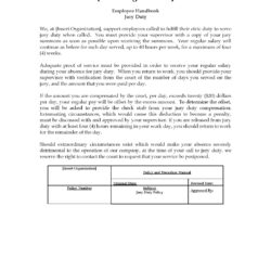 Jury Duty Policy Document Employee Handbook