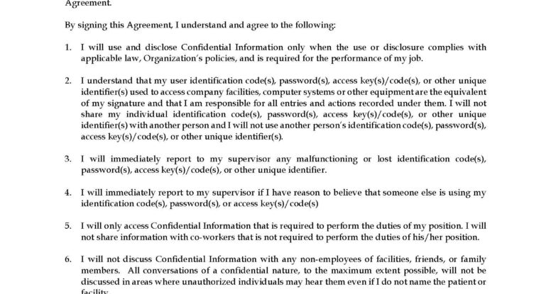 Employee Confidentiality Agreement Document