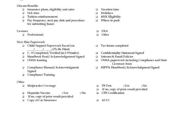 New Hire Checklist