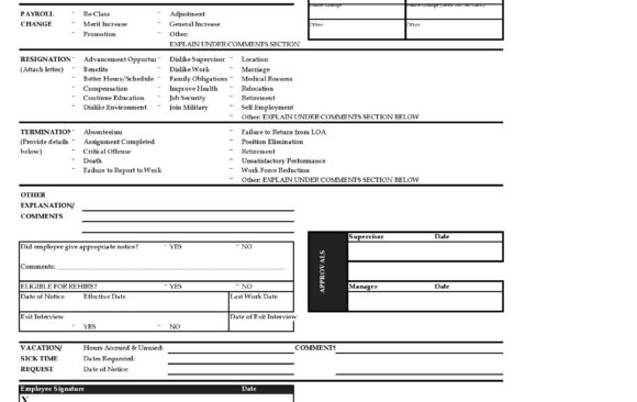 Personnel Action Request Form